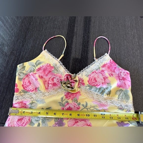 WAYF Yellow Pink Floral Slip Midi Dress. Size M - Picture 7 of 16
